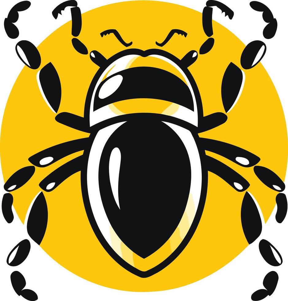 Bug Illustration with a Yellow Background vector