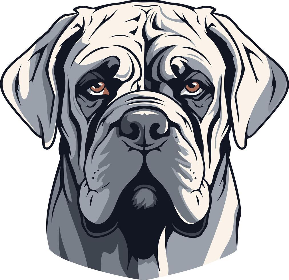 Portrait of a Powerful Dog Breed vector