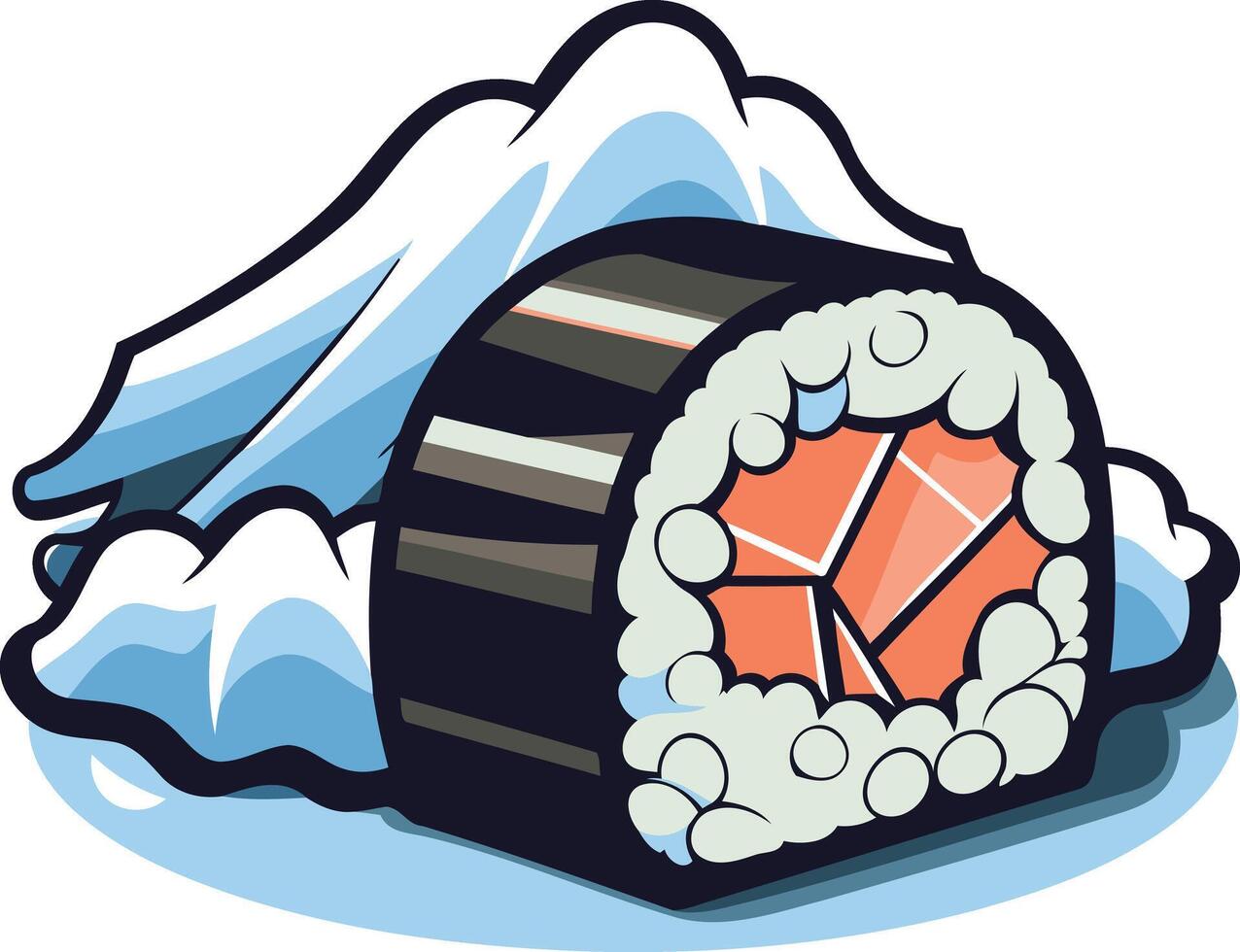 Sushi Roll with Salmon and Nori vector