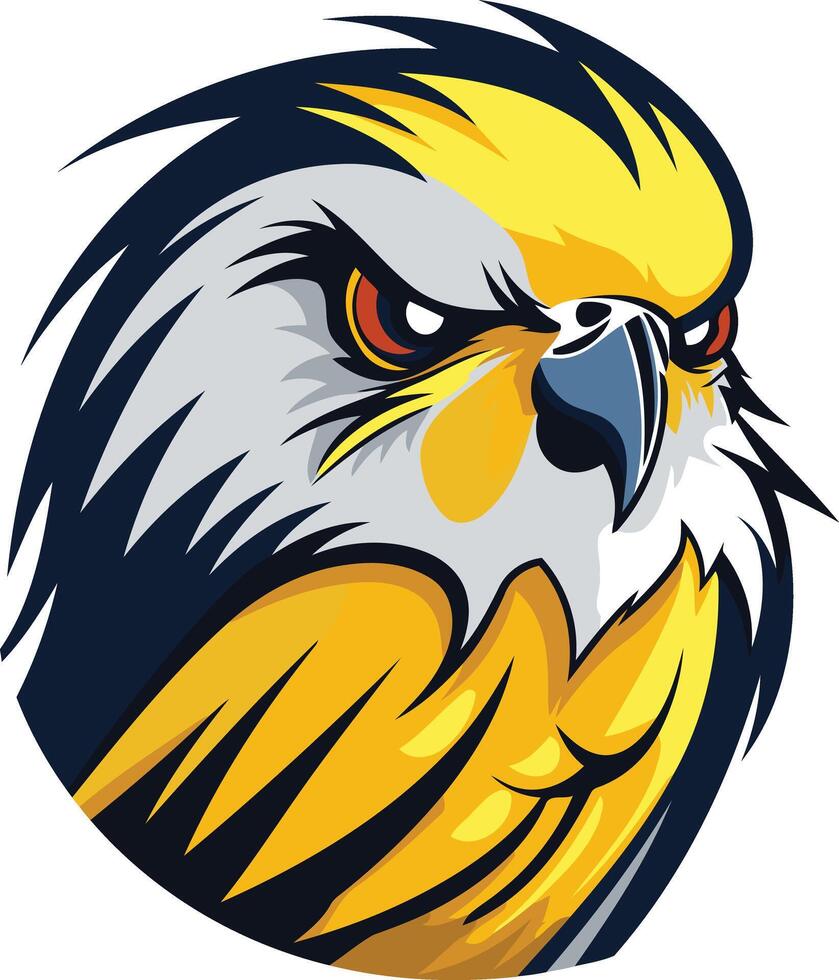 A Close-up of a Hawk's Head vector