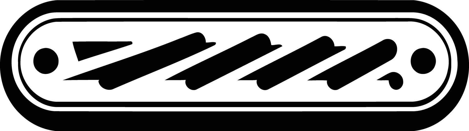 Black and white illustration of a harmonica, perfect for music related projects, logos, or designs vector