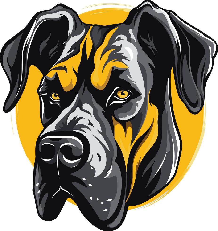 Close up Portrait of a Great Dane vector