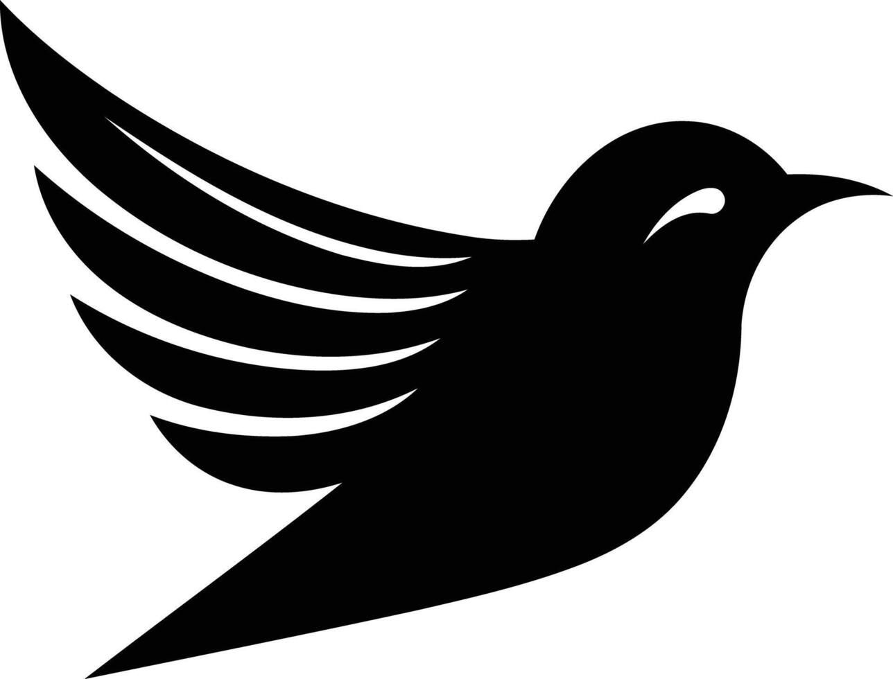 A simple yet striking silhouette of a bird in flight vector