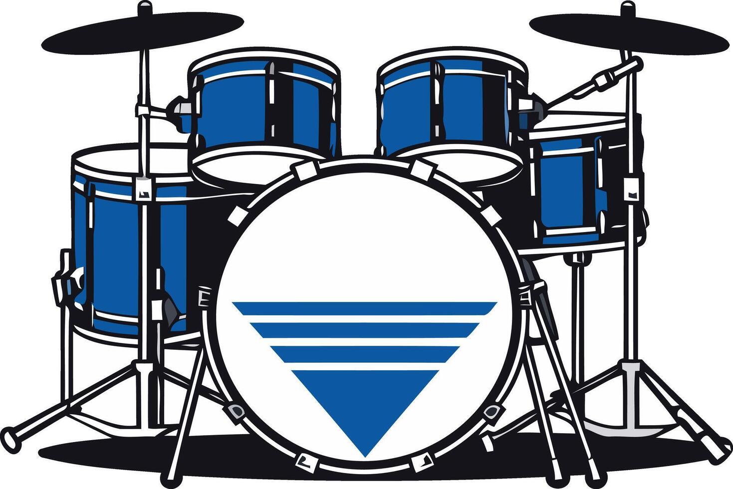 Blue Drum Set with a Funky Design vector