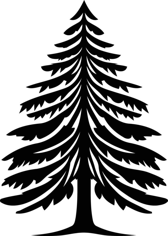 Simple yet elegant silhouette of a stylized pine tree vector