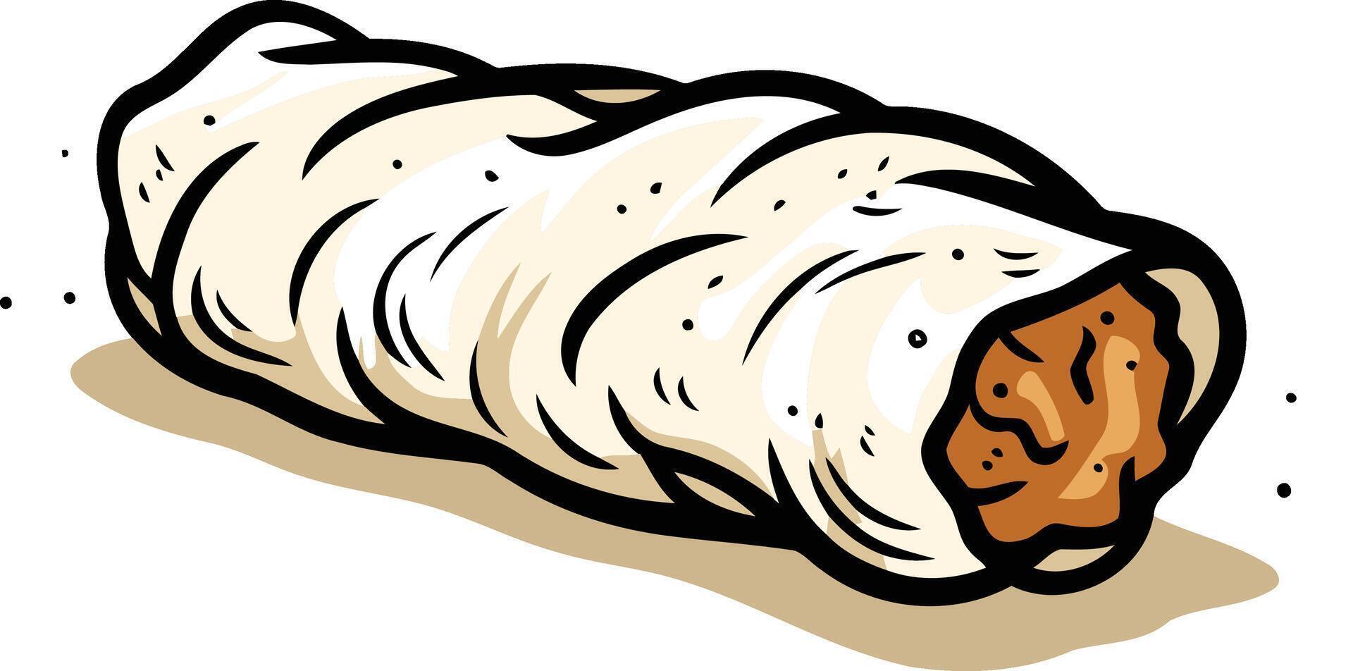Cartoon Illustration of a Delicious Burrito vector