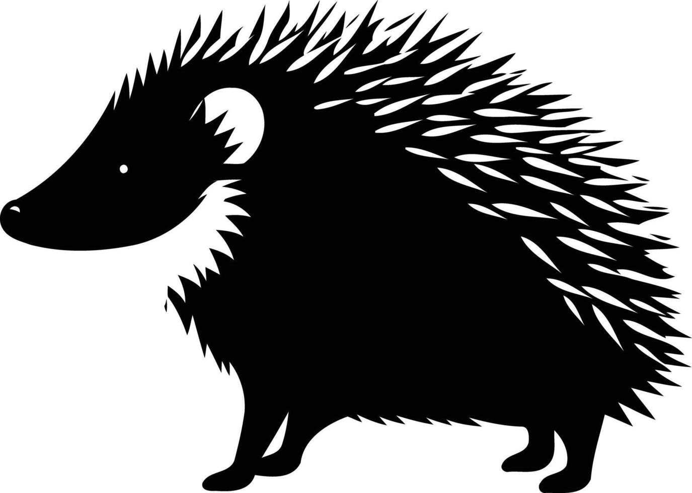 A simple yet striking silhouette of a hedgehog, perfect for adding a touch of nature to your designs vector