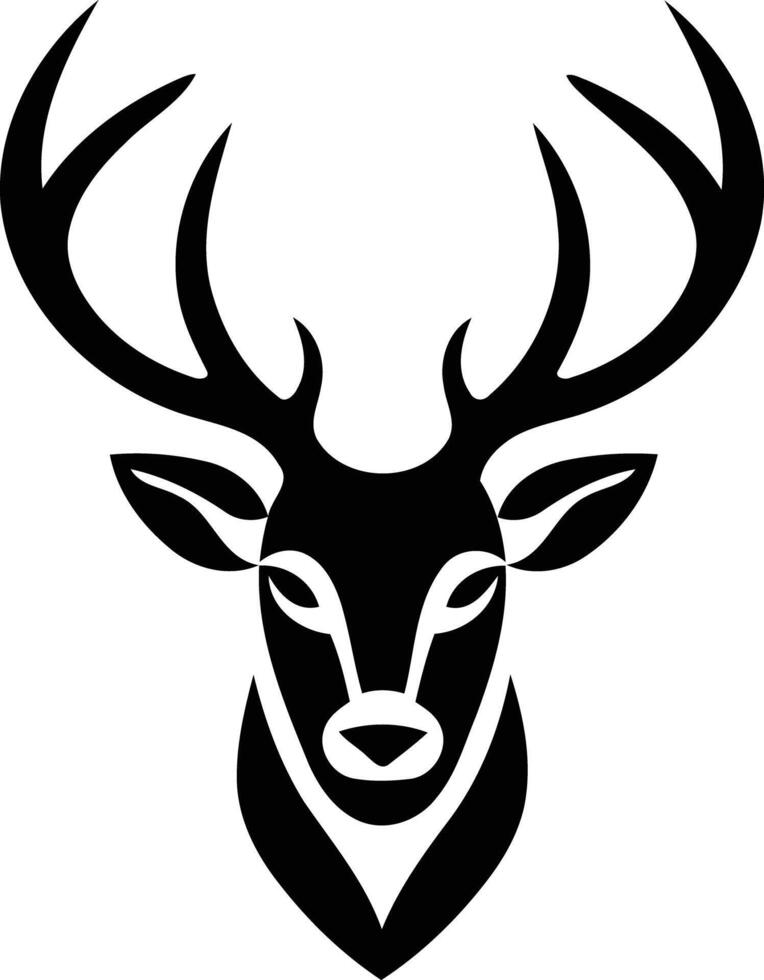 Simple and elegant black and white deer head logo vector