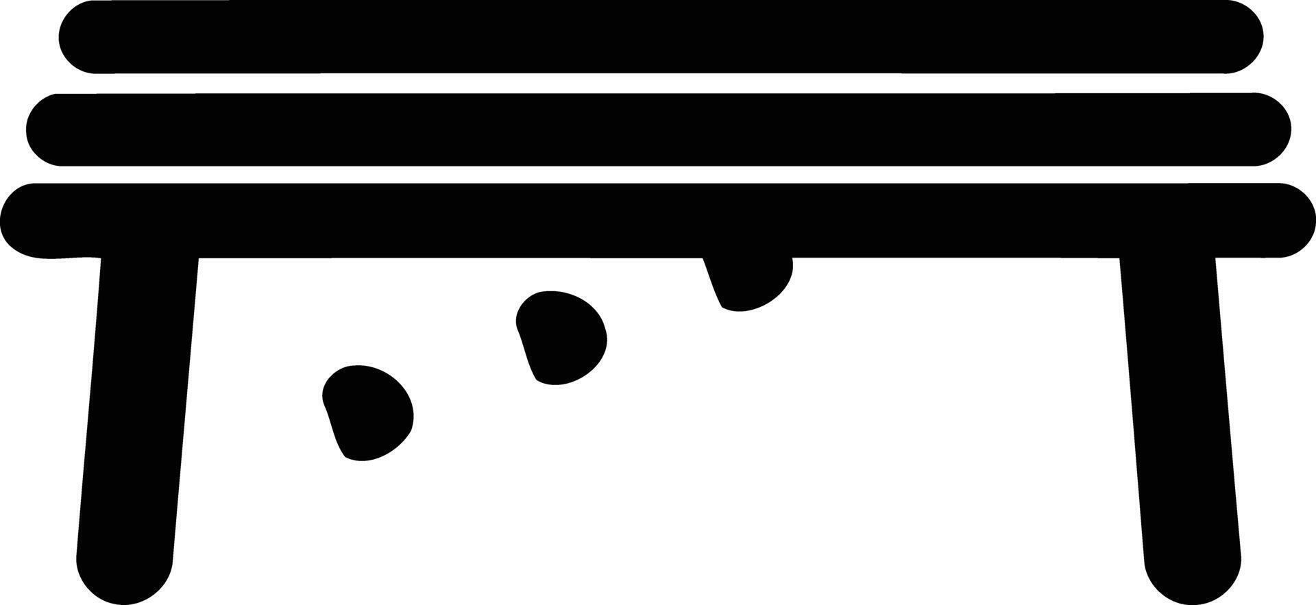 Simple black and white icon of a park bench vector
