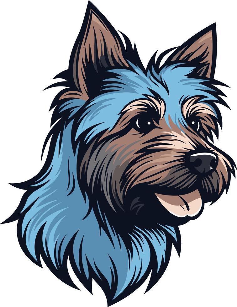 Portrait of a Blue Haired Terrier vector