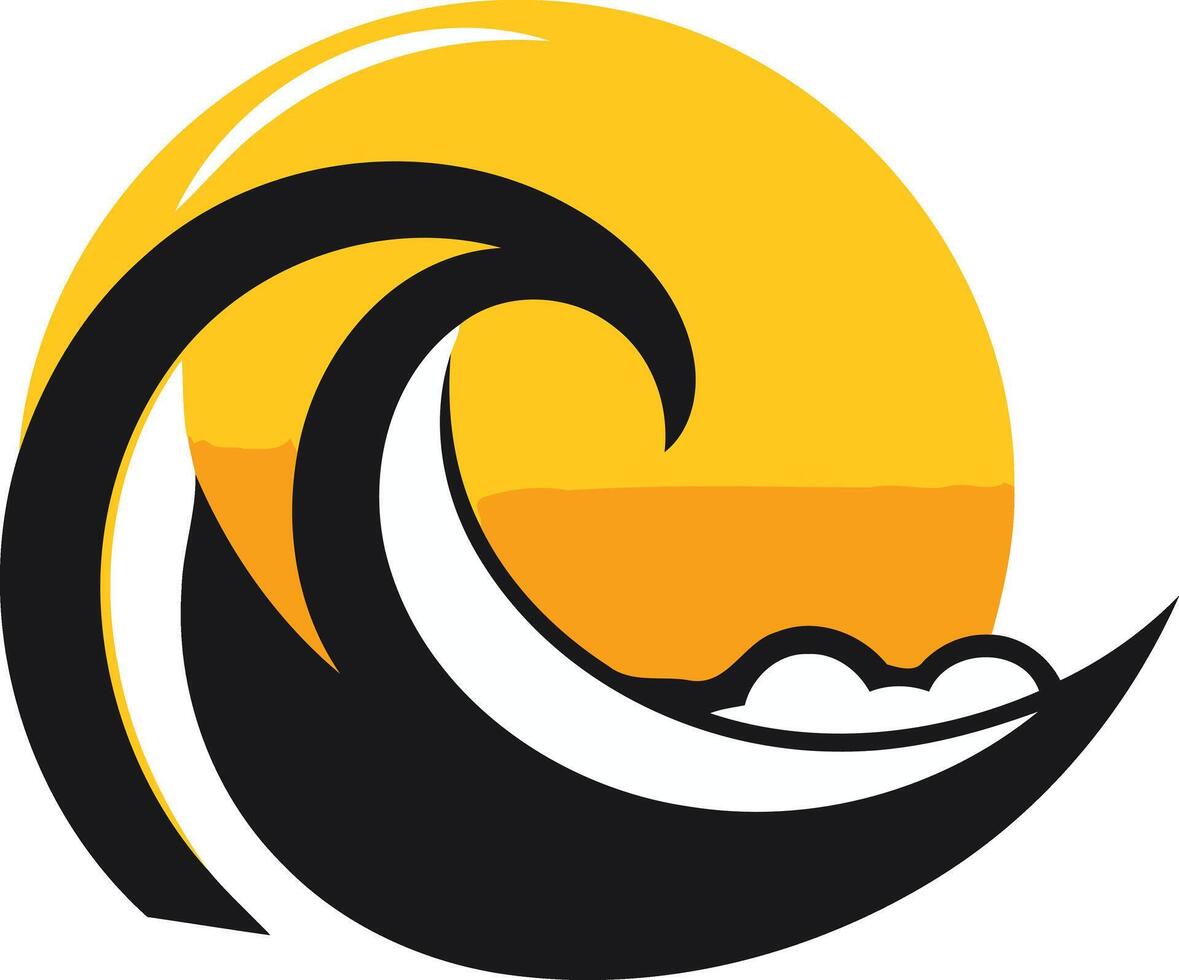 Sunset Wave Graphic Design Illustration vector
