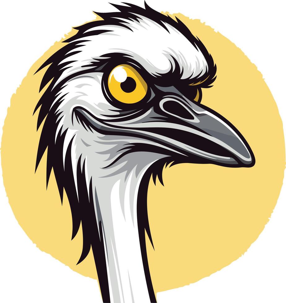 Emu Bird Head Illustration vector