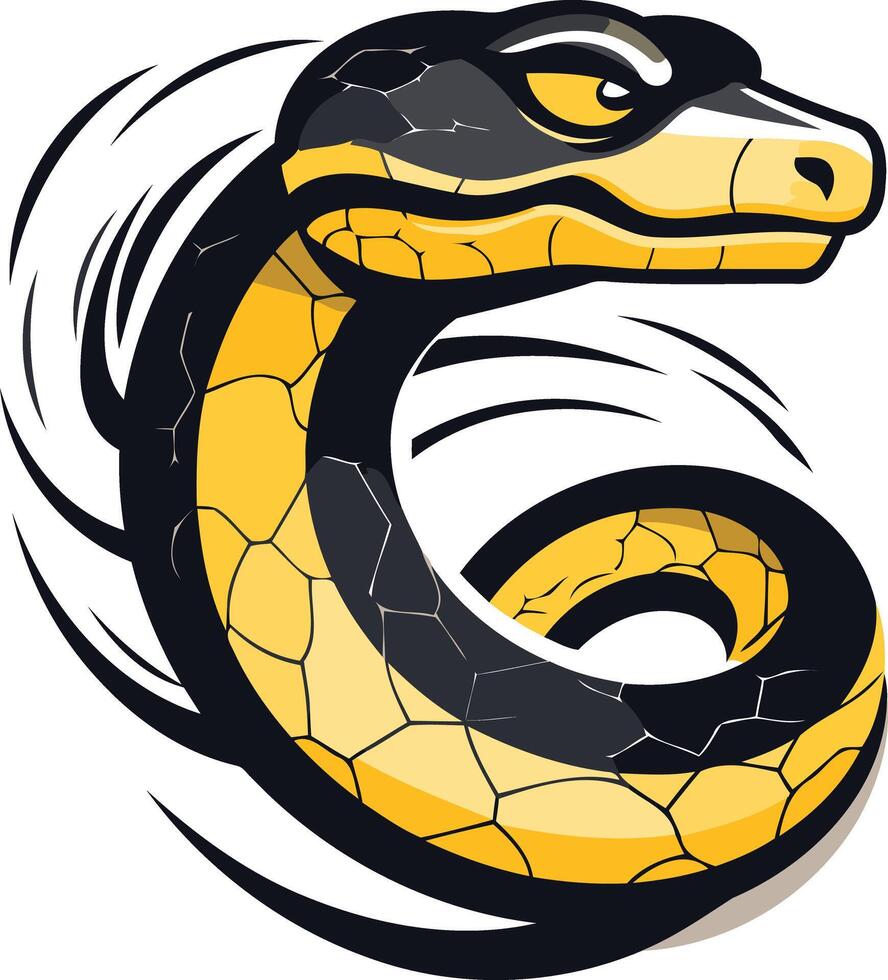 Yellow and Black Snake Cartoon vector