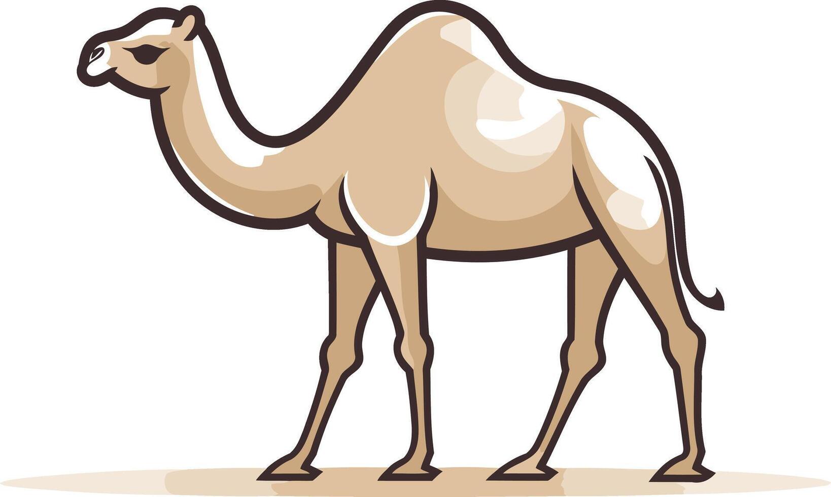 Illustration of a Camel in a Desert Landscape vector