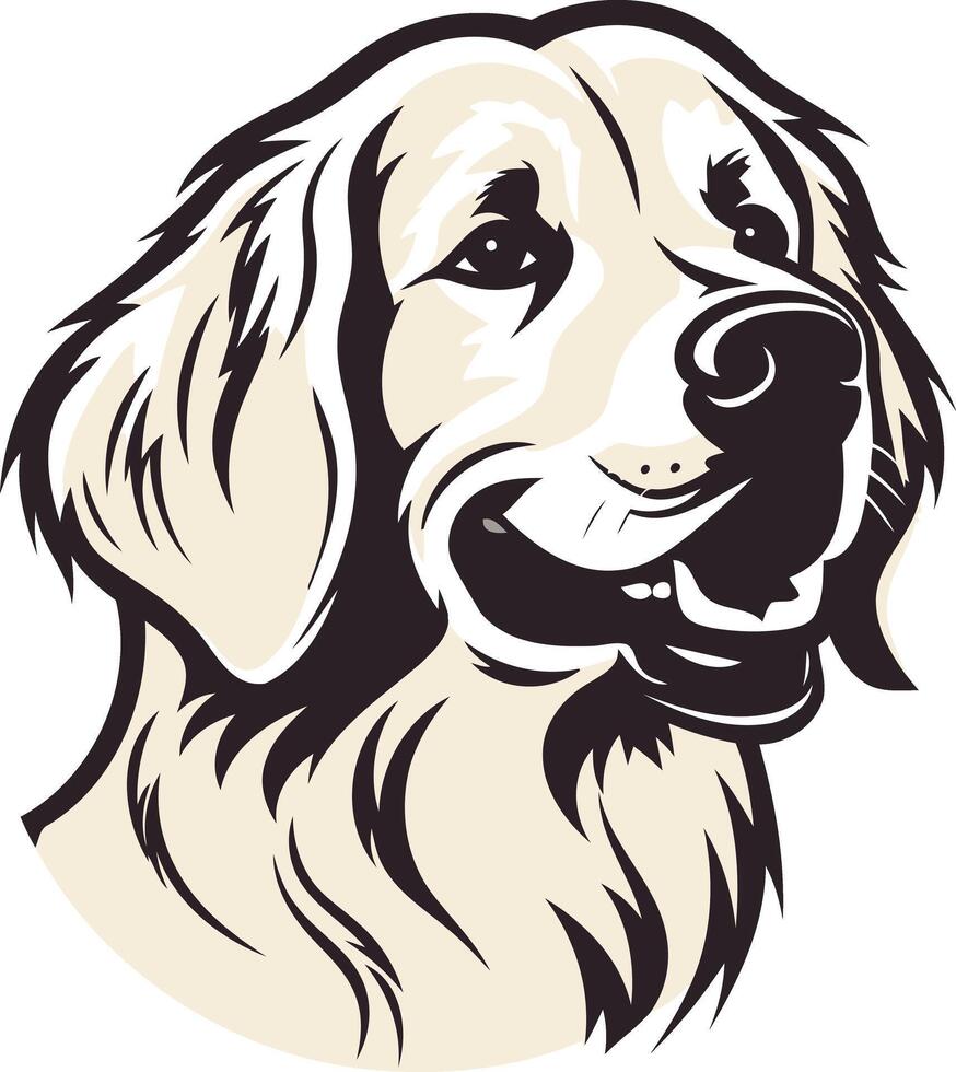 Golden Retriever Portrait Illustration vector