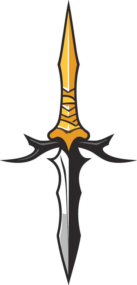 Golden Dagger with Black Details vector