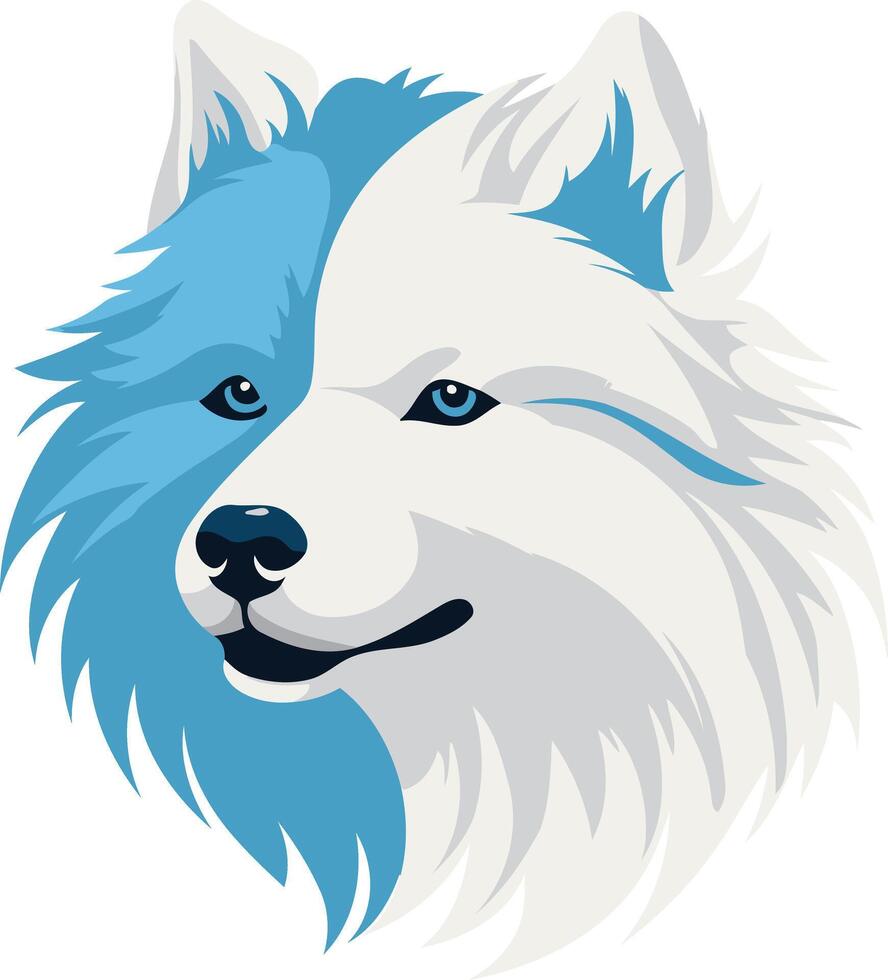 Wolf Portrait with Blue Fur vector