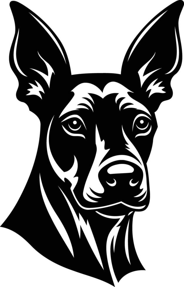 Black and white illustration of a dog's head, perfect for tattoos, t-shirts, and other designs vector