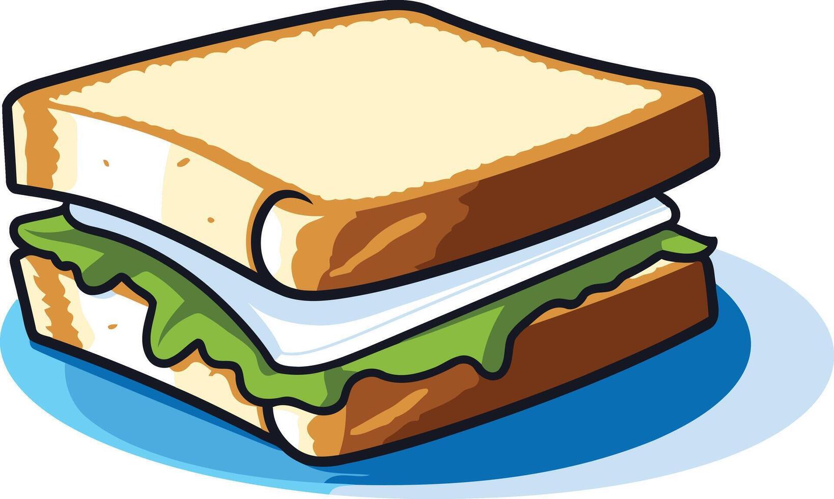 Cartoon Illustration of a Delicious Sandwich vector