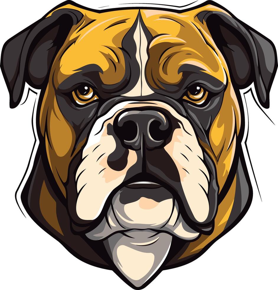 Close Up Portrait of a Bulldog vector