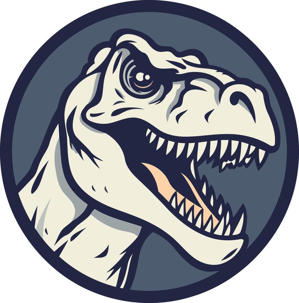 T-Rex Head in a Circle vector