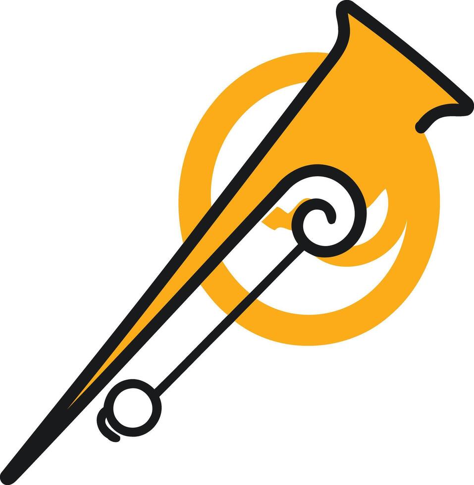 Yellow Hair Clip with Swirl Design vector