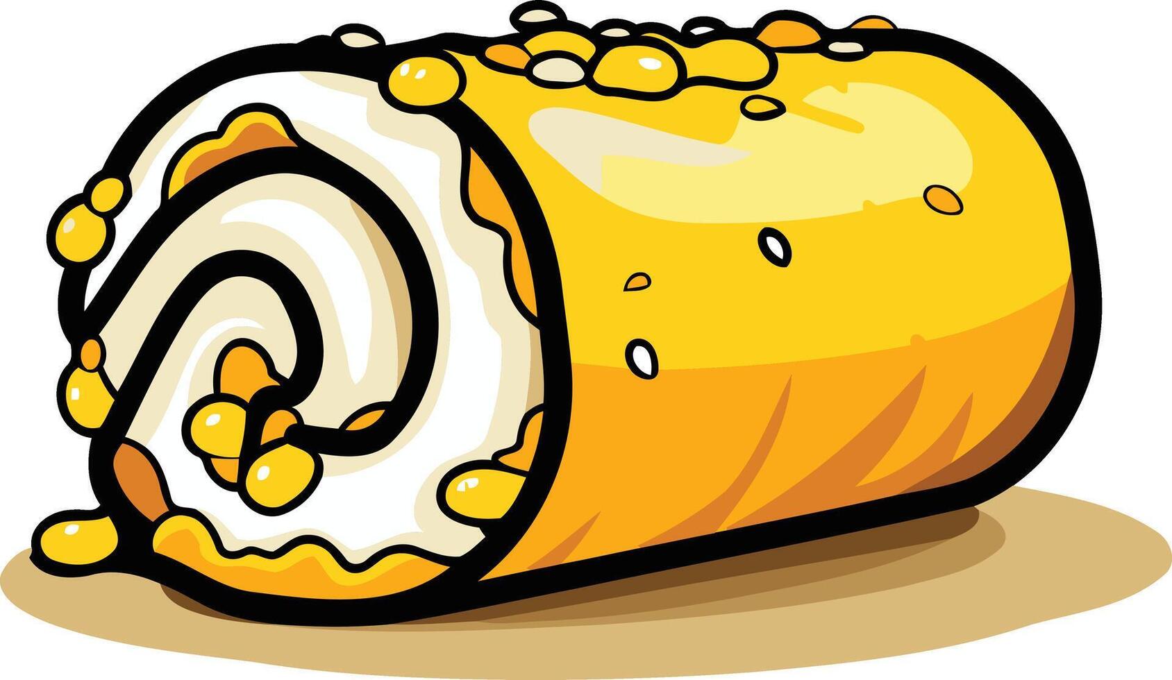 Cartoon Illustration of a Delicious Yellow Roll vector
