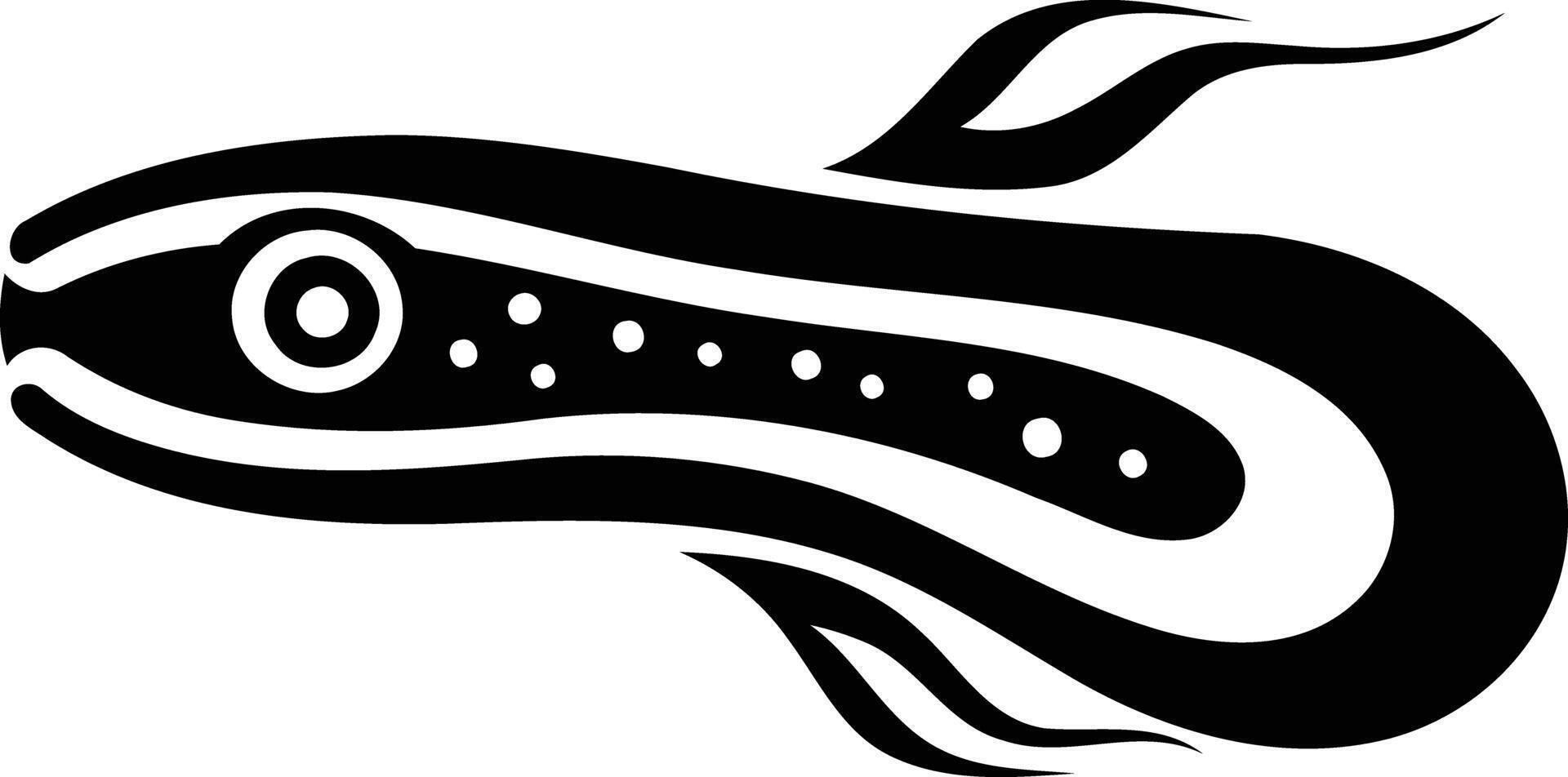 Abstract black and white tribal fish design vector