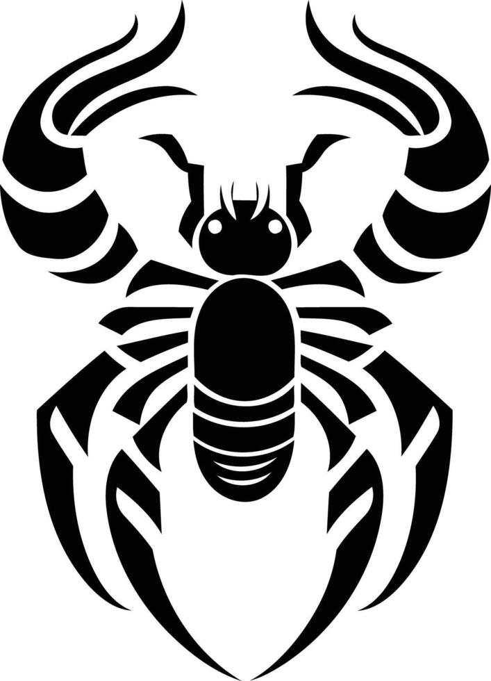 Stylized black scorpion silhouette isolated on a white background vector