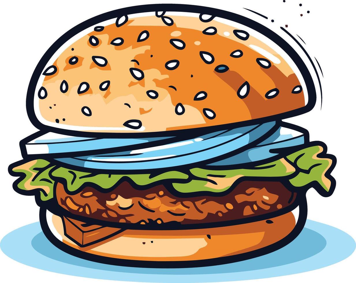 Cartoon Illustration of a Delicious Hamburger vector