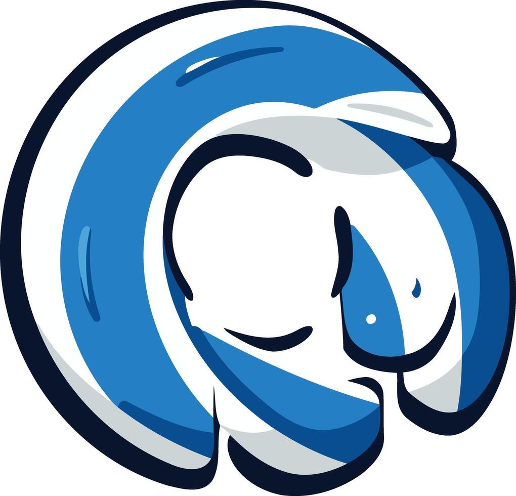 Blue and White Cartoon Wave Illustration vector