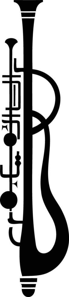 Stylized black and white silhouette of a trumpet, perfect for music-themed designs vector