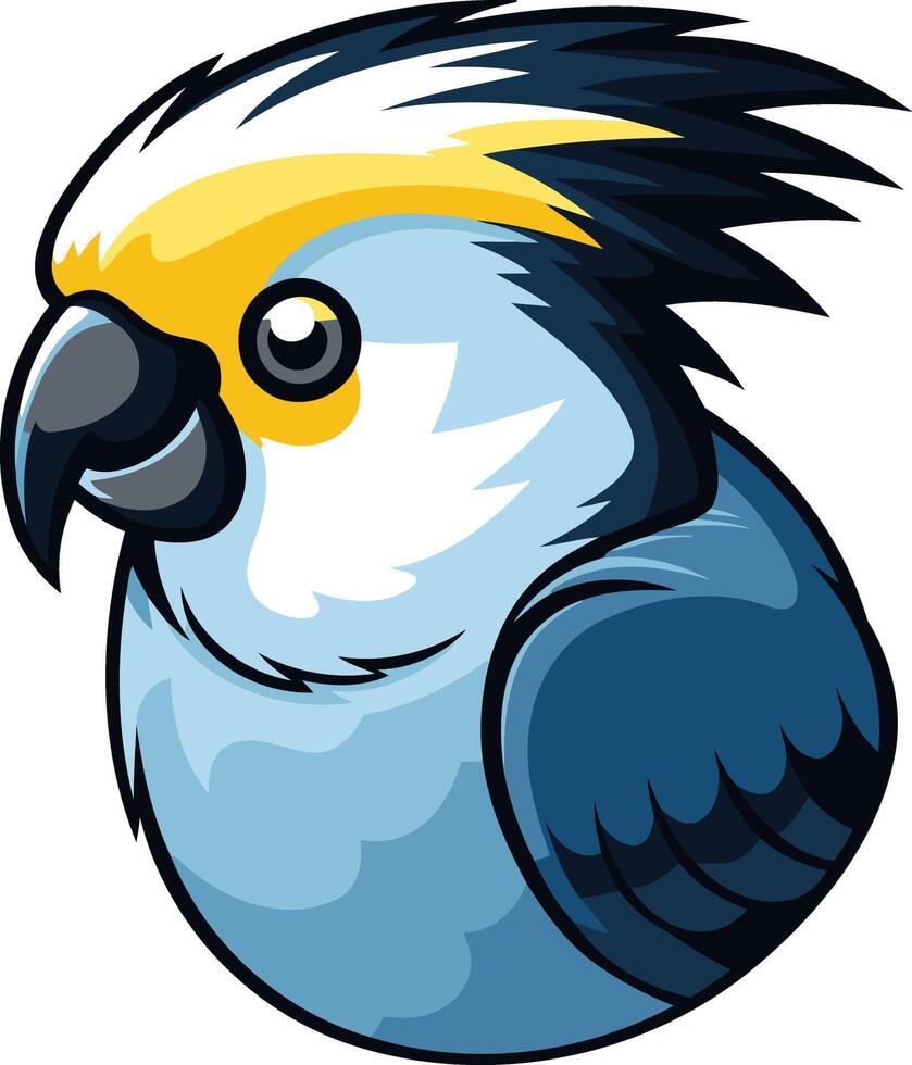 Cute Cartoon Cockatiel with Yellow Crest vector