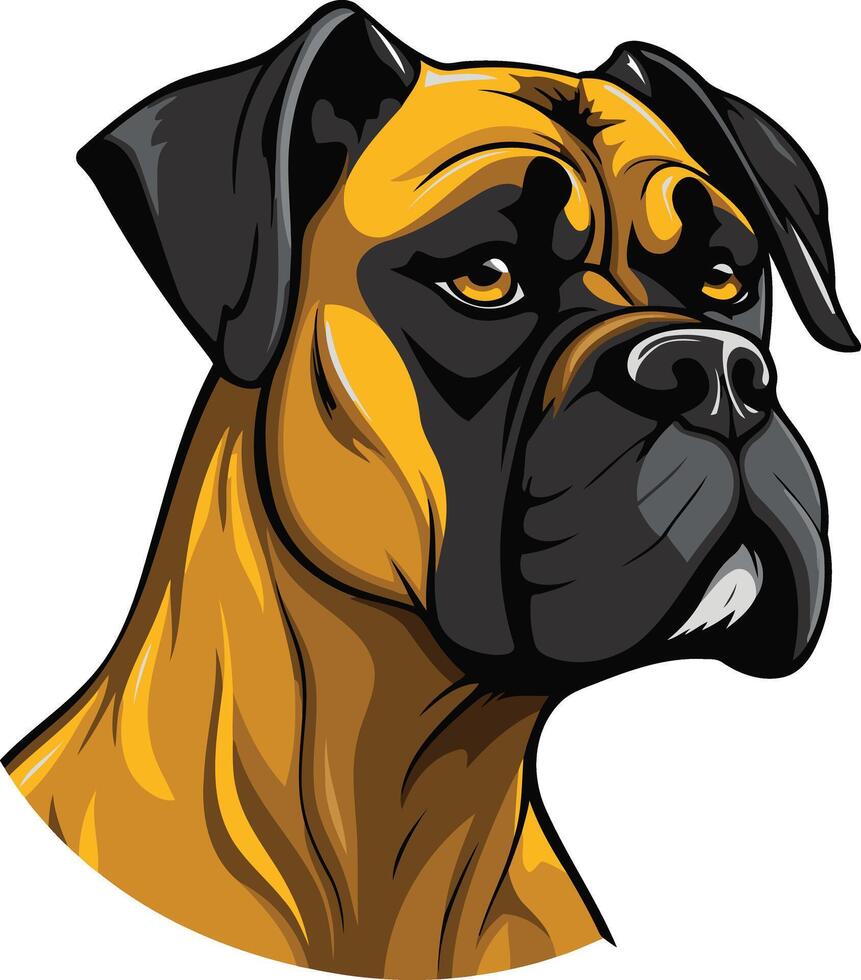 Close-up Portrait of a Boxer Dog vector