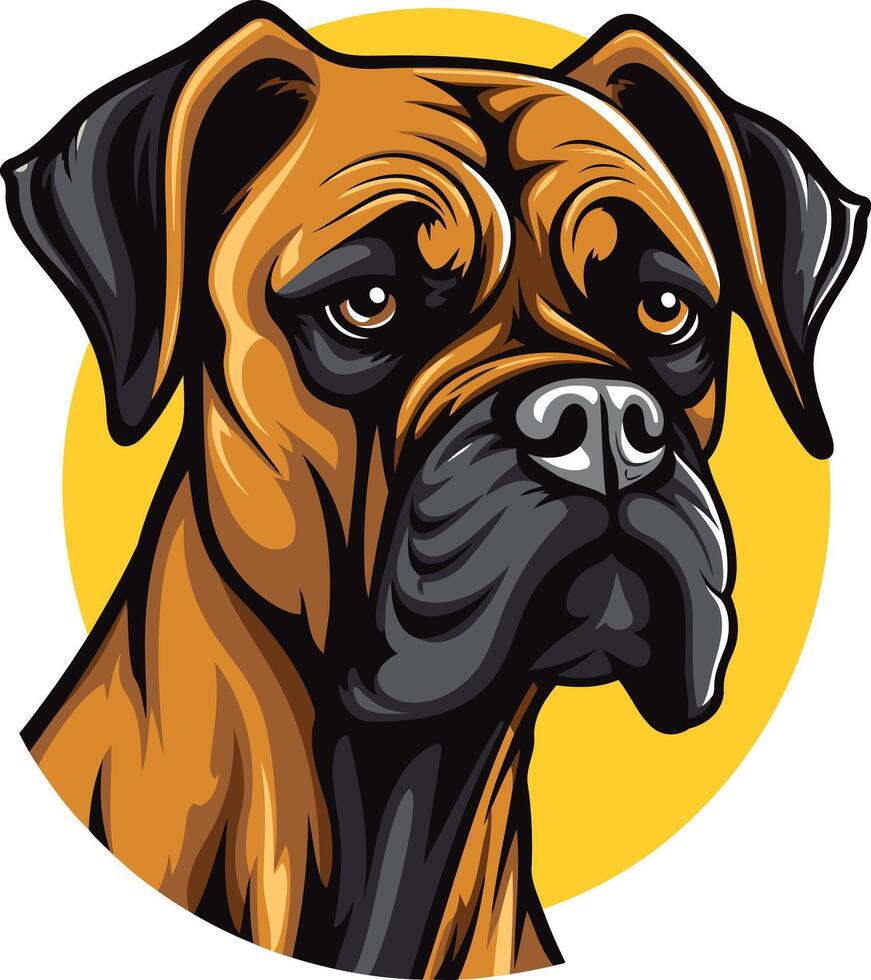 Close up Portrait of a Boxer Dog vector