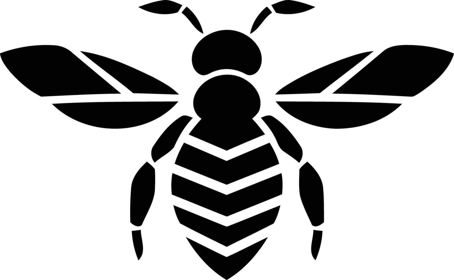 A simple yet striking silhouette of a bee, perfect for logo design, branding, or any project needing a symbol of hard work and community vector