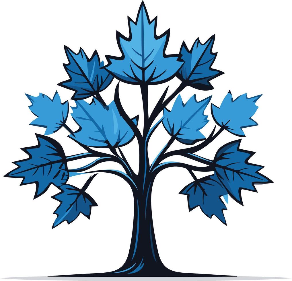 Blue Leaved Tree Illustration vector