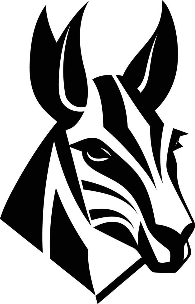 Stylish, minimalist black and white zebra head logo design vector