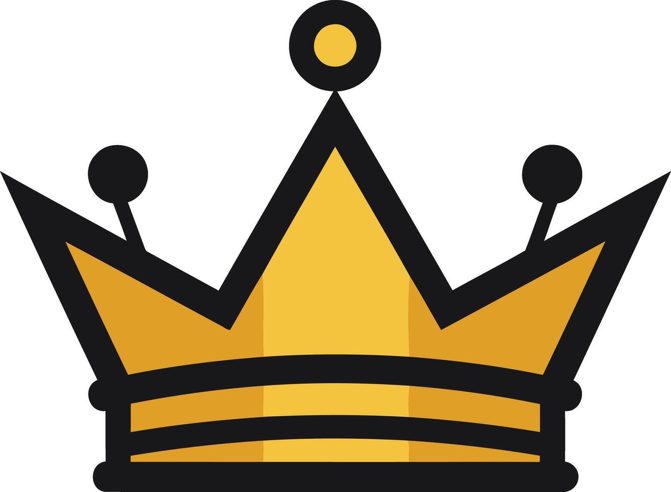 Golden Crown with Black Outline vector