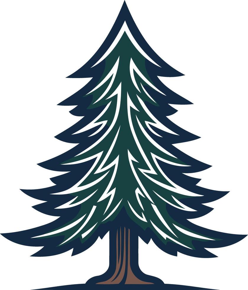 Stylized Evergreen Tree Illustration vector