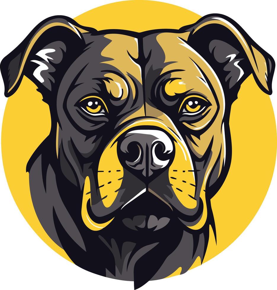 Intense Portrait of a Pit Bull vector