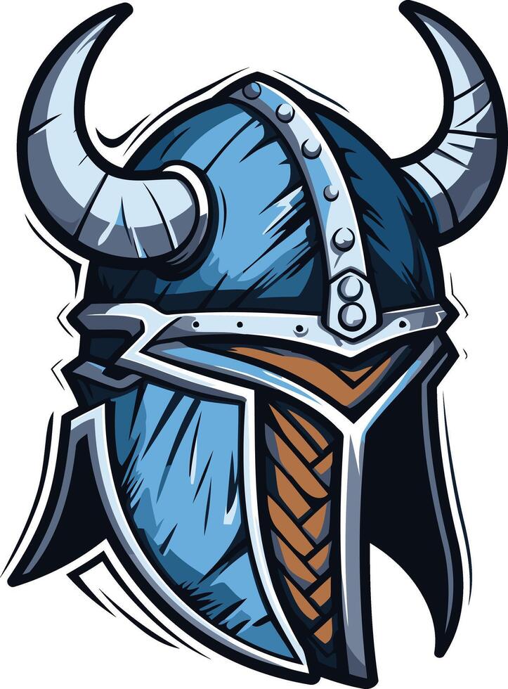 Viking Helmet Illustration with Horns vector