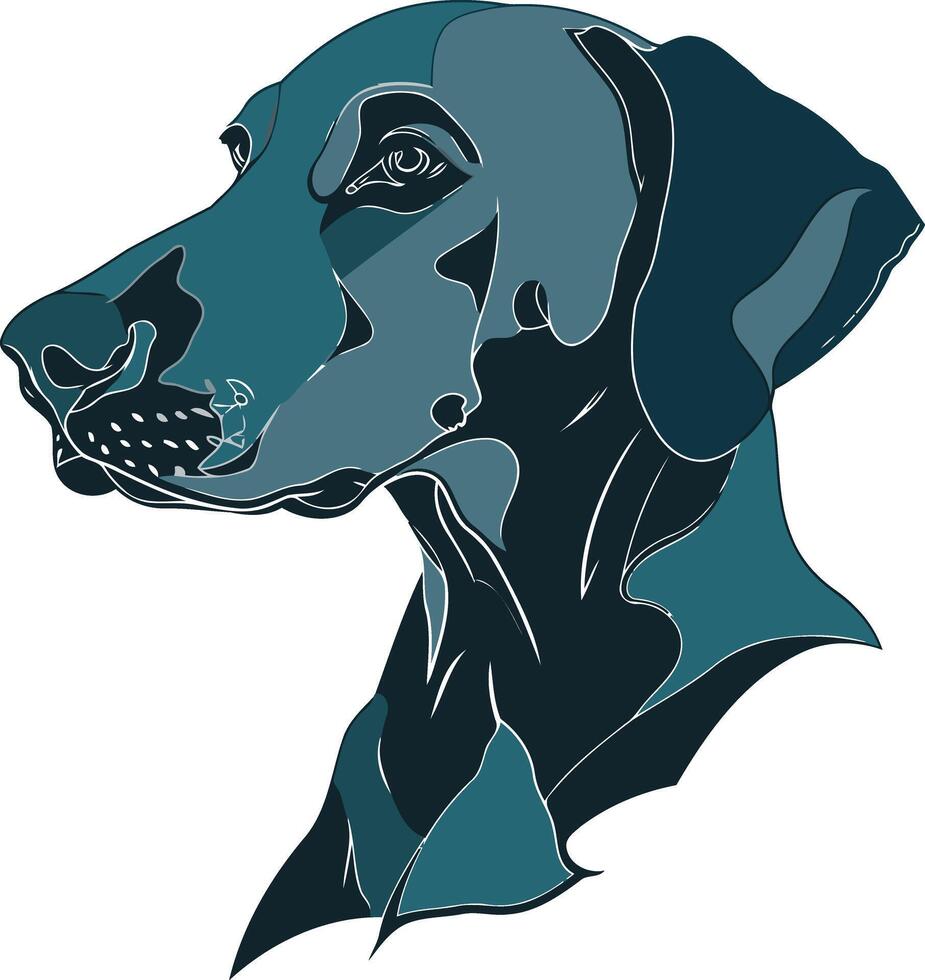 Blue Dog Portrait Artistic Rendering vector