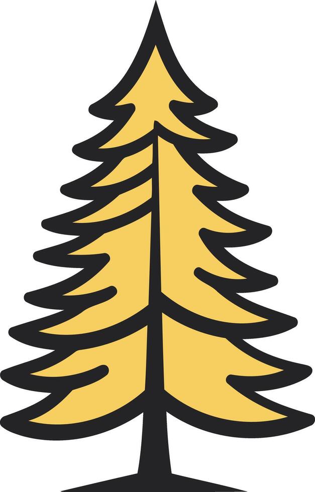 Simple Illustration of a Yellow Pine Tree vector