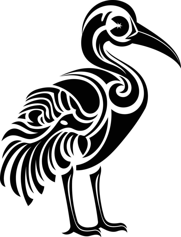 Tribal bird tattoo design, perfect for body art or graphic projects vector