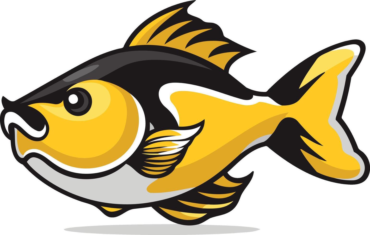 Cartoon Illustration of a Yellow Fish vector