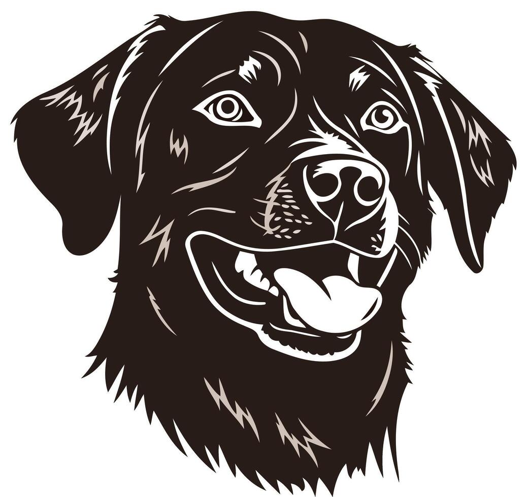 Black Labrador Retriever Dog Portrait vector