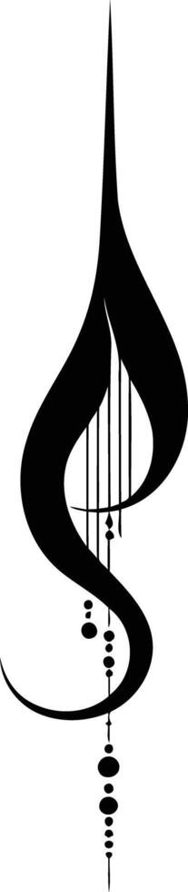 Elegant abstract tattoo design with flowing lines and delicate details vector