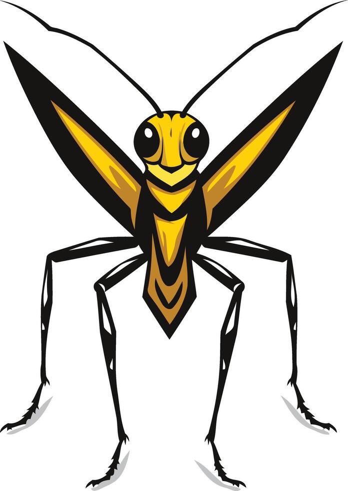 Yellow and Black Cartoon Insect vector