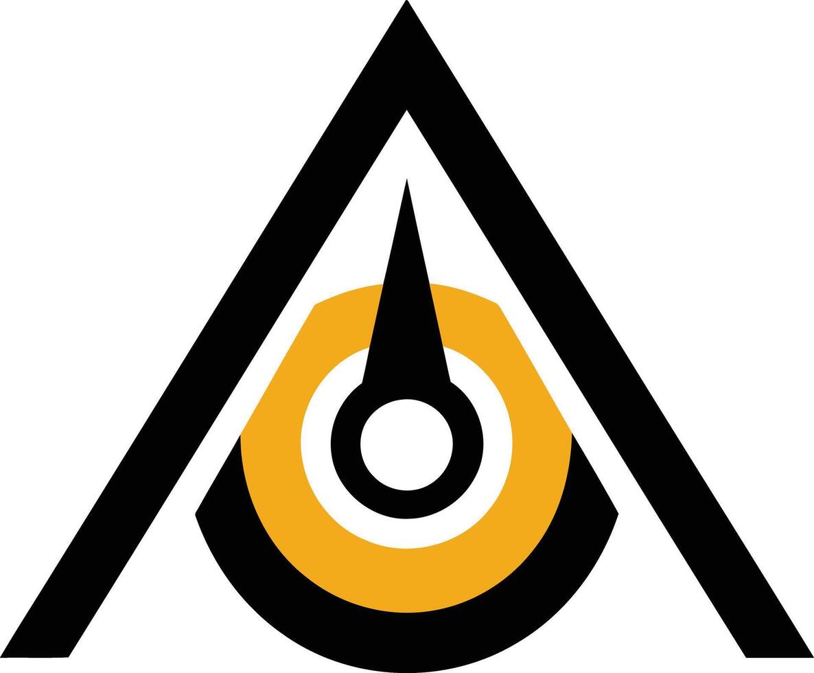 Abstract Triangle with Compass and Eye vector